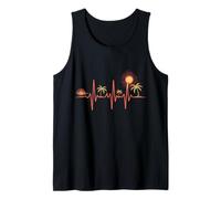 Tropical Heartbeat Palm Trees Sun Paradise Tank Top