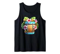 Tropical Hibiscus Flower Barrel Summer Vacation Tank Top