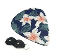 Tropical Hibiscus Flower Guitar Plectrums, 6 Guitar Plectrums, Double Sided Printing, For Acoustic Guitar, Bass, Ukulele, Electric Guitar (0.46 Mm 0.71 Mm 0.96 Mm)