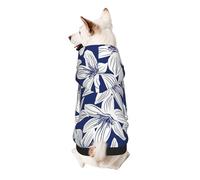 Tropical Hibiscus Flower Print Dog Hoodie Sweatshirt For Small Dogs, Warm, Soft And Breathable Pet Clothes, Easy To Wear Jumper For Winter And Fall Warm