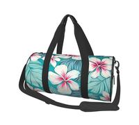 Tropical Hibiscus Flowers Duffle Bag for Women Men Personal Item Travel Bag Canvas Weekender Overnight Bag Lightweight Sports Tote Gym Bag Carry On Luggage Bag, Black, One Size