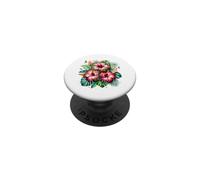 Tropical Hibiscus Flowers Leopard Print Design PopSockets Adhesive PopGrip