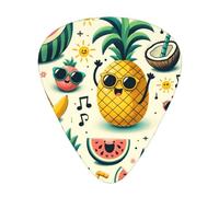 Tropical-Hipster-Fruit-Party 12 Pack Guitar Picks With 3 Thicknesses And Storage Box, Abs Plectrums For Electric Bass Guitar Players