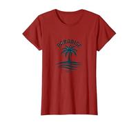 Tropical Holiday in Palm Beach in Paradise T-Shirt, Women, Cranberry, XL
