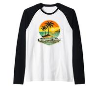 Tropical Hollywood Beach Florida Sunset Hollywood Beach FL Raglan Baseball Tee