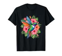 Tropical Hummingbird with Hibiscus Flowers Art Toddler Women T-Shirt