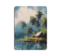 Tropical India Cabin Tin Sign Vintage Metal Pub Club Cafe Bar Home Wall Art Decoration Poster Retro 12x16inch(30x40cm)