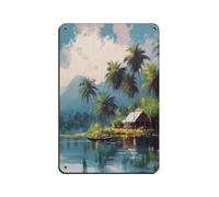 Tropical India Cabin Tin Sign Vintage Metal Pub Club Cafe Bar Home Wall Art Decoration Poster Retro 8x12inch(20x30cm)