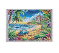 Tropical Island 300 Piece Pack Classic Jigsaw Puzzle Coconut Beach Villa Couple Puzzle Partners Ultra Difficult Wall Decor Easter New Year Creativity & Gift Giving 300 PCS