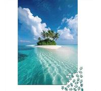 Tropical Island Beach 1000 Piece Jigsaw Puzzle Bundle for Jigsaw Enthusiasts Sturdy Cardboard Home Decoration Wall Display Gift for Whole Family Weekend Fun 38x26cm/1000pcs