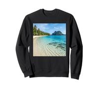 Tropical Island Beach Clear Water Lagoon Palm Coast Sweatshirt