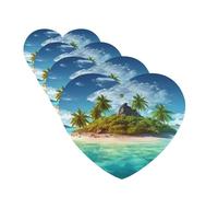 Tropical Island Car Air Fresheners Cards Set of 4 Pieces Personalized Car Fresheners Gifts for Men Women Auto Aromatherapy Tablets Hanging Scented Cards for Wardrobe Bathroom