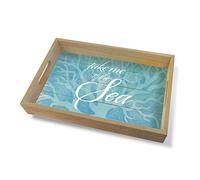 Tropical Island Coastal Wood Tray Large Take Me to the Sea