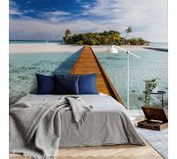 Tropical Island cool wallpaper for teen 366x254cm Paradise scenery wall mural