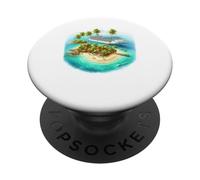 Tropical Island Cruise Ship Vacation Paradise PopSockets Adhesive PopGrip