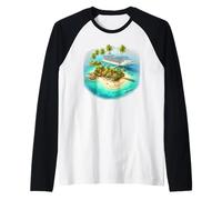 Tropical Island Cruise Ship Vacation Paradise Raglan Baseball Tee