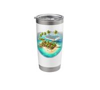 Tropical Island Cruise Ship Vacation Paradise Stainless Steel Insulated Tumbler