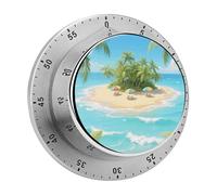 Tropical Island Kitchen Timers for Cooking Visual Timer Stainless Steel Magnetic Timer with Alarm Cooking Timers for Baking, Exercise, Sports, Study & Outdoor Use