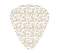 Tropical Island Leaves Guitar Picks 12 Pack Universal ABS Guitar Picks,Composition of Island Leaves in Pastel Tones,for Acoustic and Electric Guitar,Rose Pale Taupe Avocado Green