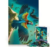 Tropical Island Macaw View Jigsaw for Adults 1000 Pieces Cognitive Memory Leisure Pleasure Crisp Edges (38x52cm)