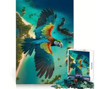 Tropical Island Macaw View Jigsaw Puzzles for Teenagers 1000 Pieces Intellect Fun Calm Recreation Exact Edges Lovely Gift (50x75cm)