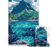 Tropical Island Paradise Jigsaw for Teenagers1000 Pieces Brain Exercise Soothing Downtime Precision Cut Festive Gift (38x52cm)