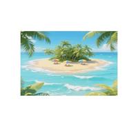 Tropical Island Placemats Set 30x45cm Heat Resistant Washable Placemat Waterproof Table Placemats Non-Slip Wipeable Tables Mat Kitchen Place Mats for Dining Party Home Decor