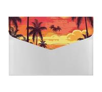 Tropical Island Sunset File Folder 6-Pocket, Waterproof Accordion File Organizer with Snap Closure, Expanding Document Holder for Office, Home