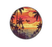 Tropical Island Sunset Fridge Magnets, Strong Flat Refrigerator Magnets for Kitchen & Office, Decorative Refrigerator Magnet for Fridge, Whiteboard, Metal Surfaces, 2 Inch