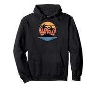 Tropical Island Sunset Palm Trees Pullover Hoodie