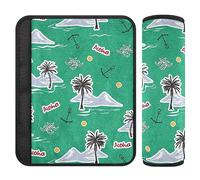Tropical Island Toddler Seat Belt Covers Belt Pad for Kids Seatbelt Cushion for Adults 2 Pack 6.5 * 6.5in