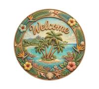 Tropical Island Welcome Beach Haven Metal Tin Sign