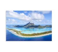Tropical Islands And Beach Bora Bora Island Aerial Poster Canvas Poster Bedroom Decor Landscape Office Room Decor Gift Unframe: 20x30inch(50x75cm)