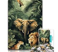 Tropical Jungle Animals Puzzles 1000 Pieces for Adults,for Educational Game Challenge Toy for Is Ideal As A Gift for The Whole Family (38x26cm)