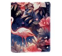 Tropical Jungle Flamingo Replaceable Book Cover, Reusable PU Leather Book Protector, Suitable for 148x210 mm Notebooks
