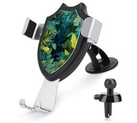 Tropical Jungle Green Banana Leaves Car Phone Holder Mount Triangle Clip Base Air Vent Cell Phone Car Mount Automotive Accessories for 4-6 Inches Cell Smartphones
