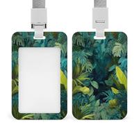 Tropical Jungle Green Banana Leaves ID Badge Holder Retractable Clip Card Holder Card Protector Name Badge Name Tag for Work Office Doctor Nurse