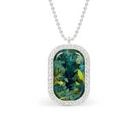 Tropical Jungle Green Banana Leaves Rectangle Pendant Necklace Silver Women Jewelry Alloy Keychain Tag Jewelry