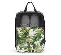 Tropical Jungle Green Leaves Plants Shoe Bag for Travel Daily Use Anti-dust Storage Carrier Golf Shoe Pouch