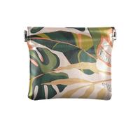 Tropical Jungle Green Leaves Women's PU Leather Coin Purse Cute Card Cases Money Organizers for Women, Tropical Jungle Green Leaves, One Size, Travel Accessory