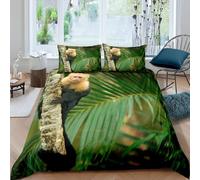 Tropical Jungle King Size Duvet Cover Sets Monkey Bedding King Size Bed Set 3D Print Ultra Soft Microfiber Quilt Cover 230 x 220 with Zipper Closure and 2 Pillowcases J-2127
