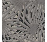 AS Creation Tropical Jungle Leaves Wallpaper Metallic Vinyl Grey Black 37861-2