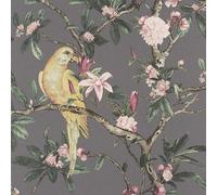 Rasch Poetry Exotic Bird Dark Grey/multi Wallpaper