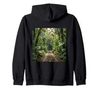 Tropical Jungle Path Dense Rainforest Scenic Trail Zip Hoodie