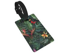 Tropical Jungle Rainforest Plants Palm Monstera Leaves Luggage Tags Name Id Label Suitcase Tags, Ideal for Travel Cruise Backpacks Bag