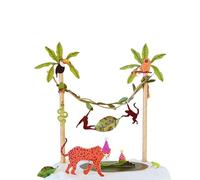 Tropical Jungle Safari animal cheeta monkey bird snake Birthday Cake Topper Set, Tropical Palm Trees with Animals, Party Decoration