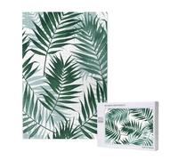 Tropical Jungle, Seamless Pattern With Palm Leaves,1000 Pieces Wooden Jigsaw Family Game Jigsaw Puzzles for Adults Teens