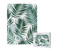 Tropical Jungle, Seamless Pattern With Palm Leaves,500 Pieces Wooden Jigsaw Family Game Jigsaw Puzzles for Adults Teens