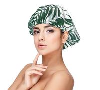 Tropical Jungle, Seamless Pattern With Palm Leaves,Adult's Satin Sleeping Cap - Women's Elastic Sleep Bonnet, Adjustable Overnight Hair Cover