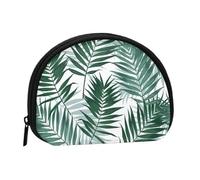 Tropical Jungle, Seamless Pattern with Palm LeavesSmall Makeup Sanitary Napkin Storage Bag,Women's Cosmetic Coin Purse